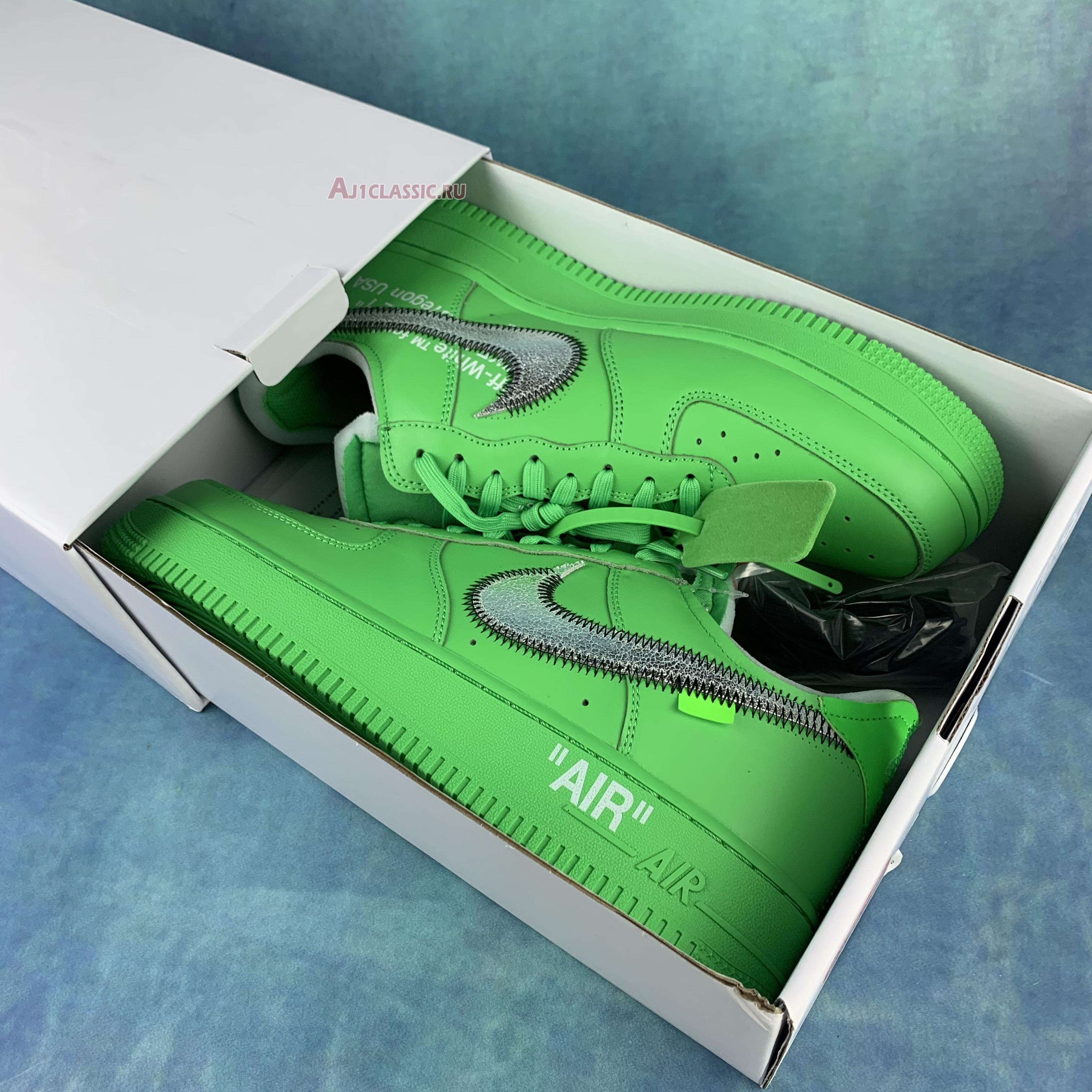Off-White x Nike Air Force 1 Low Brooklyn DX1419-300 Light Green Spark/Metallic Silver-Light Green Spark Sneakers