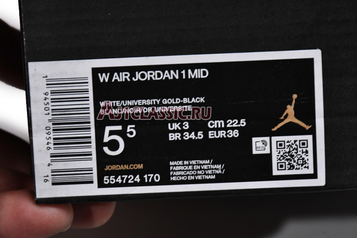 Air Jordan 1 Mid University Gold 554724-170 White/Black/University Gold Sneakers
