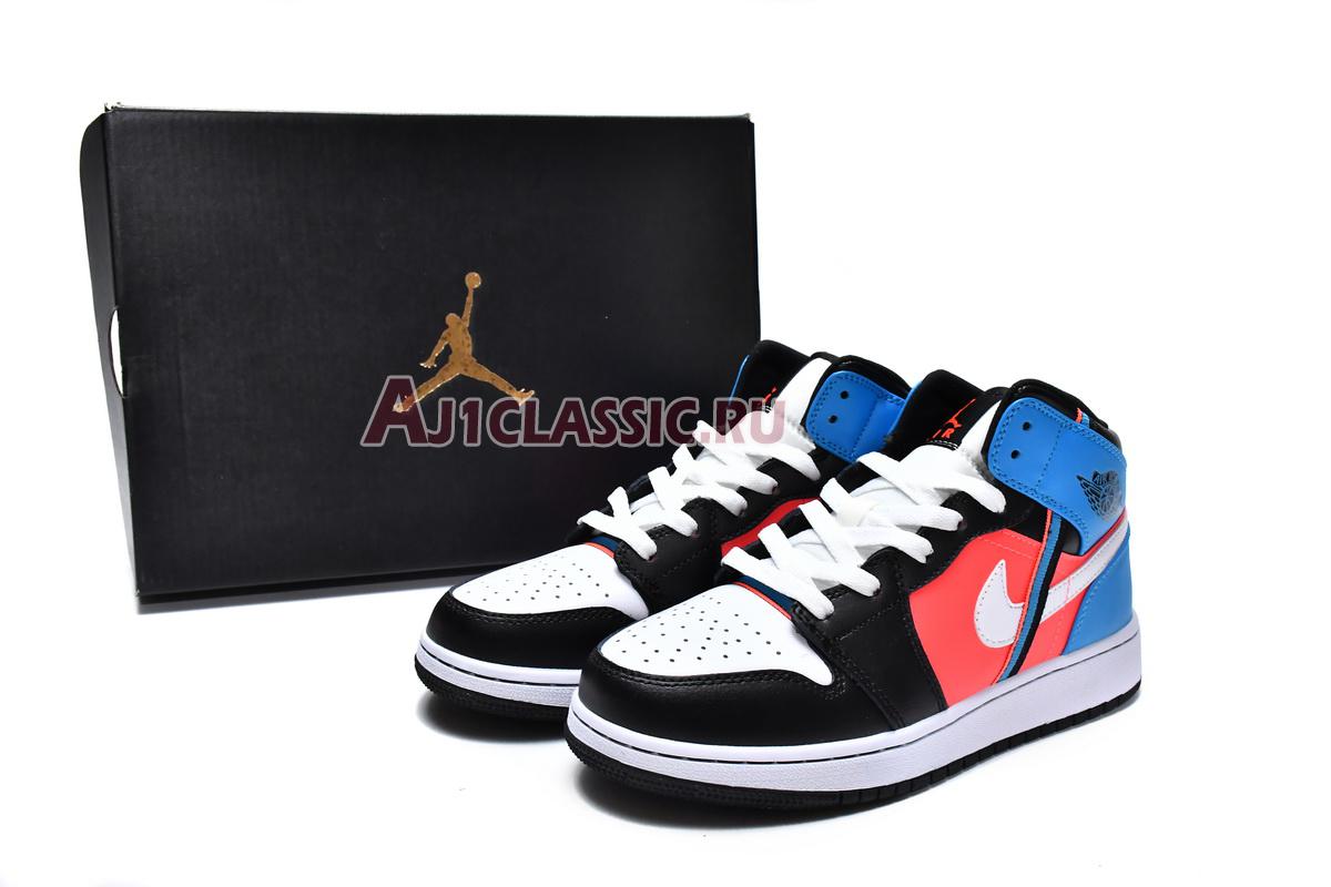 Air Jordan 1 Mid  SE Diamond CV4891-001 Black/White/Blue Orbit Sneakers