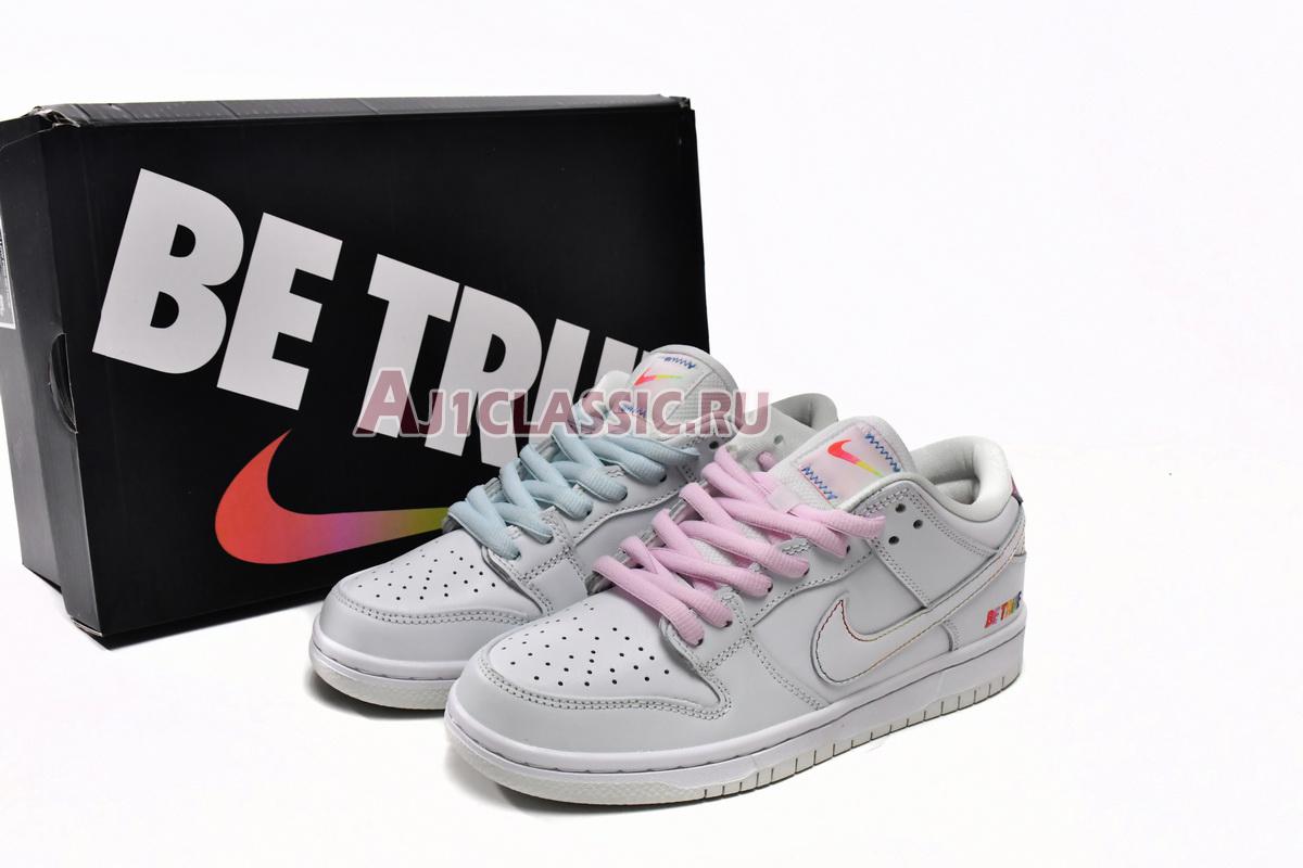 Nike SB Dunk Low Be True DR4876-100 White/Summit White/Rainbow Sneakers