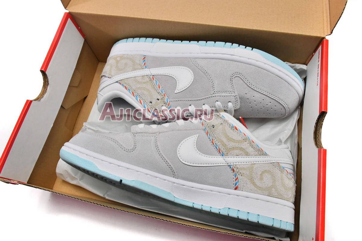 Nike Dunk Low SE Barber Shop - Grey DH7614-500 Iris Whisper/Chile Red-Laser Blue-White Sneakers