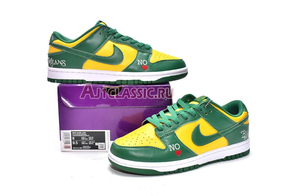 Supreme x Nike Dunk Low SB By Any Means - Brazil DO7412-983 Green/Yellow/White Sneakers