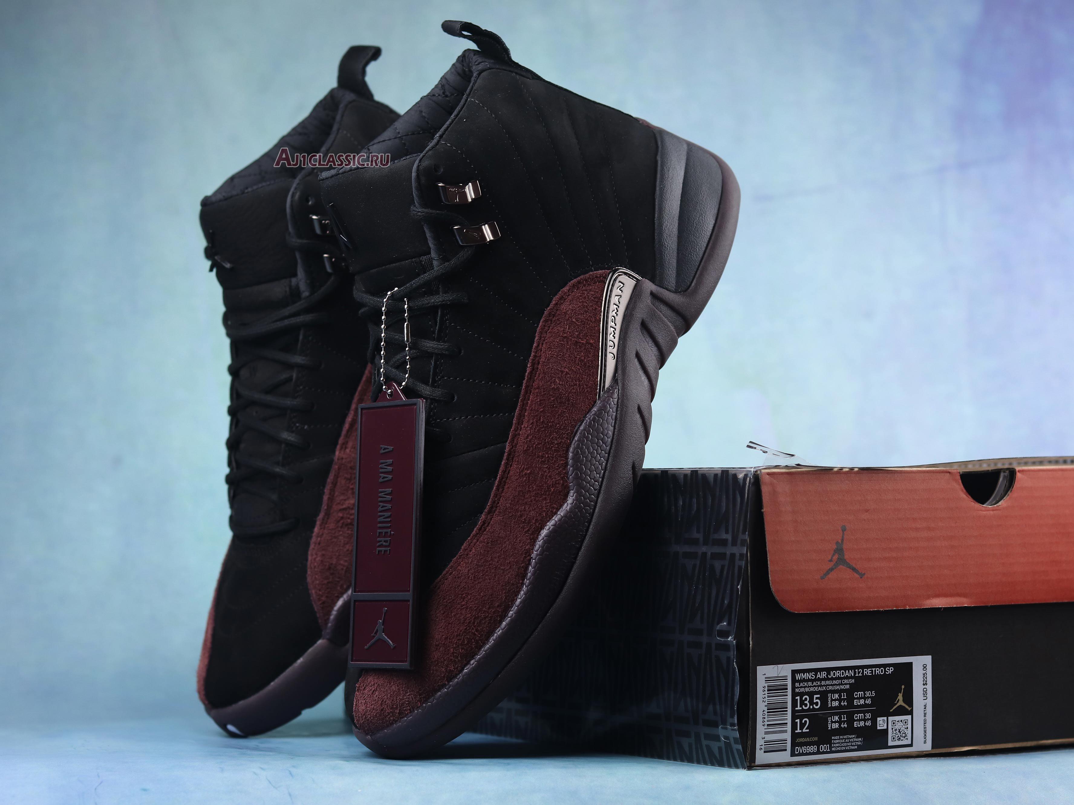 A Ma Maniére x Air Jordan 12 Retro Black DV6989-001 Black/Black-Burgundy Crush Sneakers