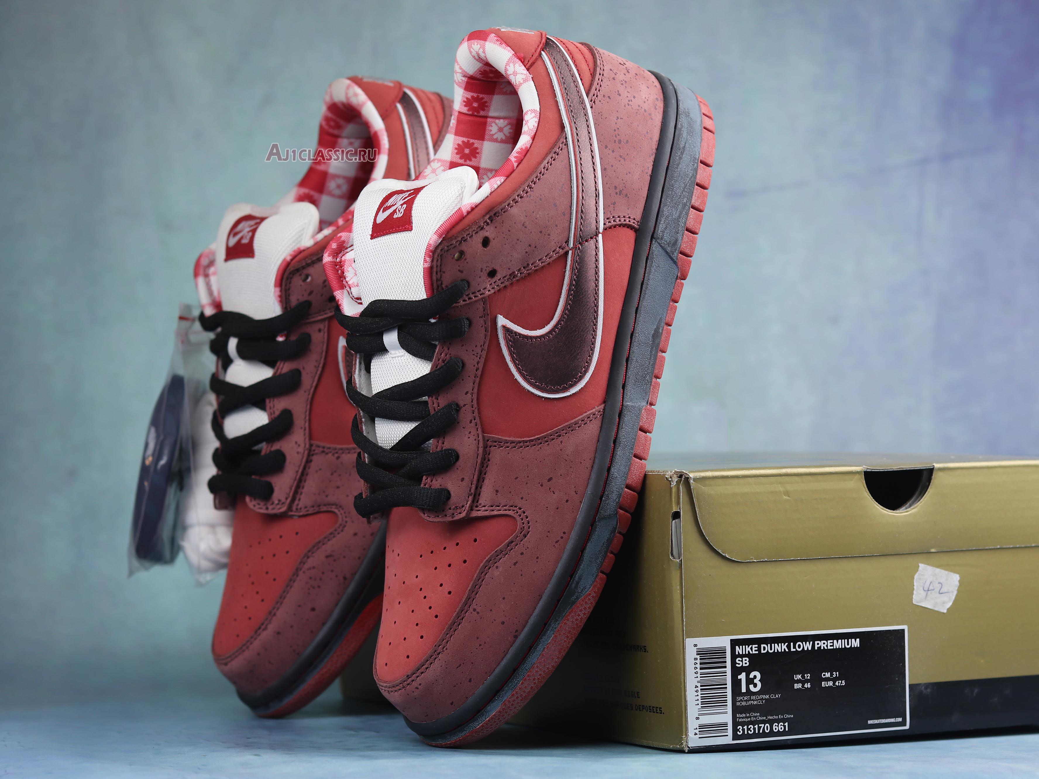 Nike Dunk Low Premium SB Lobster 313170-661-02 Sport Red/Pink Clay Sneakers