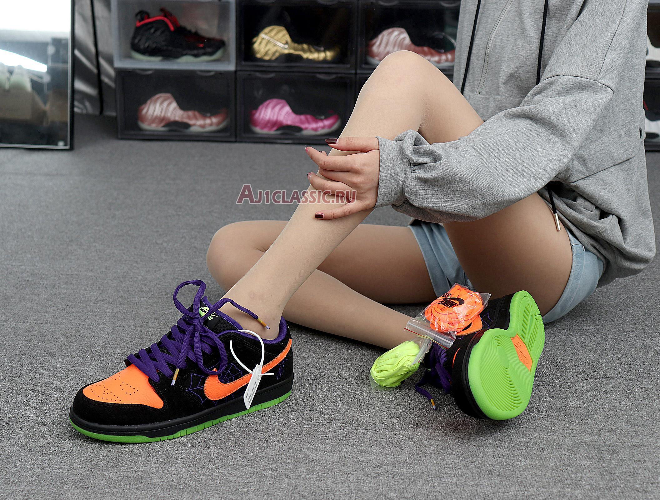 Nike Dunk Low SB Night of Mischief BQ6817-006 Black/Total Orange-Court Purple-Volt Sneakers