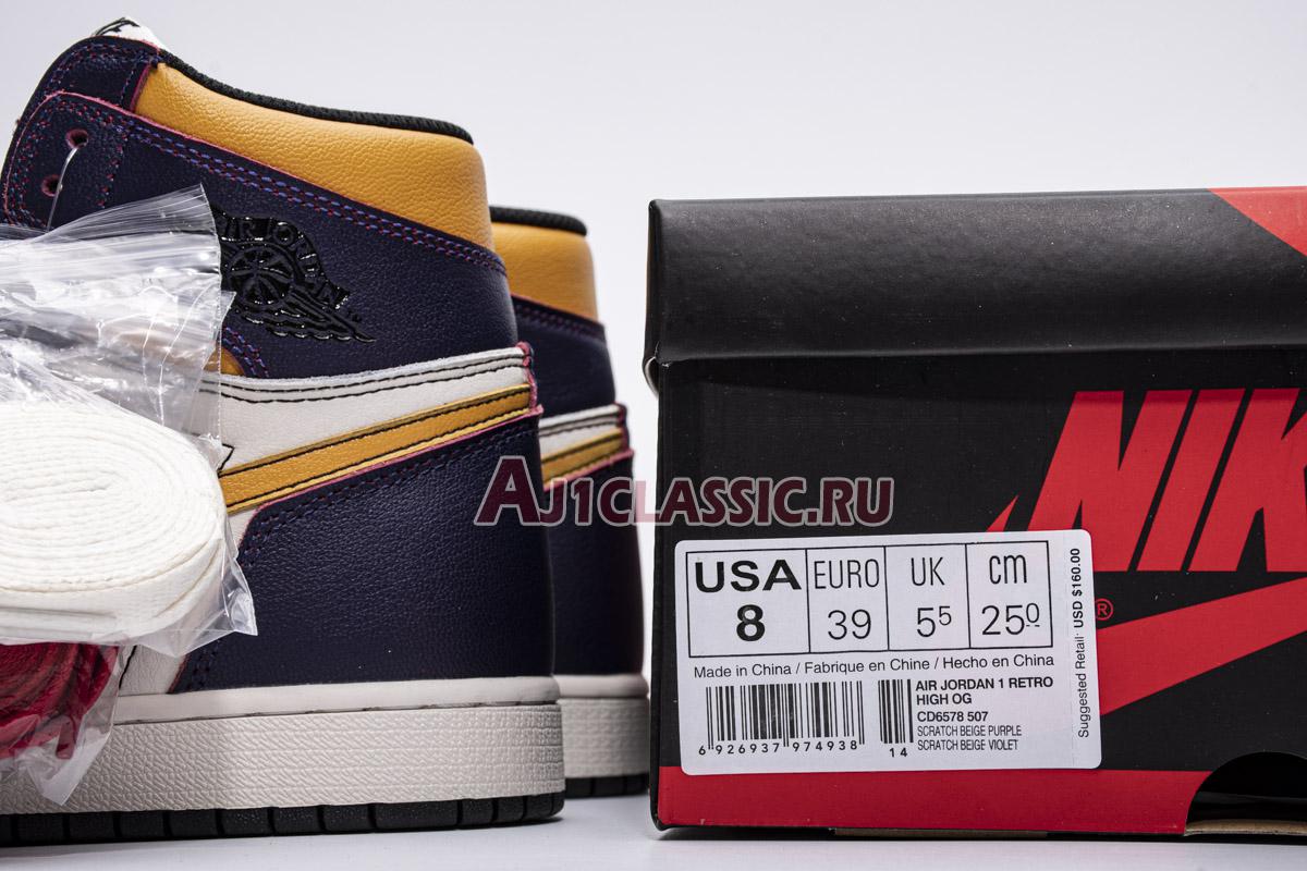Air Jordan 1 Retro High SB LA To Chicago CD6578-507 Court Purple/Sail-University Gold-Black Sneakers
