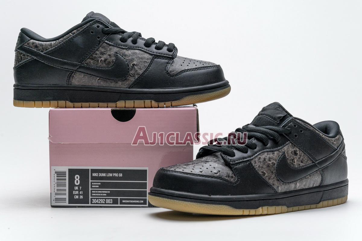 Nike Dunk Low Pro Sb Ostrich 304292-003 Black/Black Sneakers