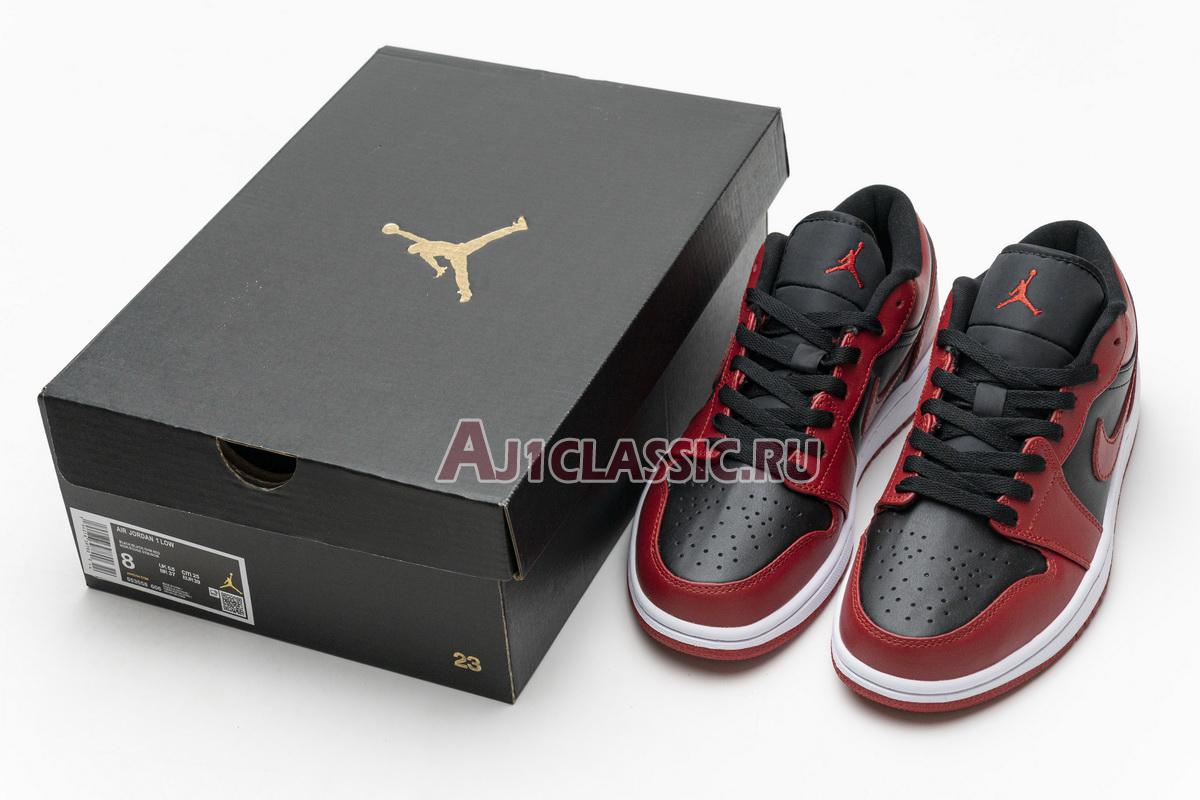 Air Jordan 1 Low Reverse Bred 553558-606 Black/Black/Gym Red Sneakers