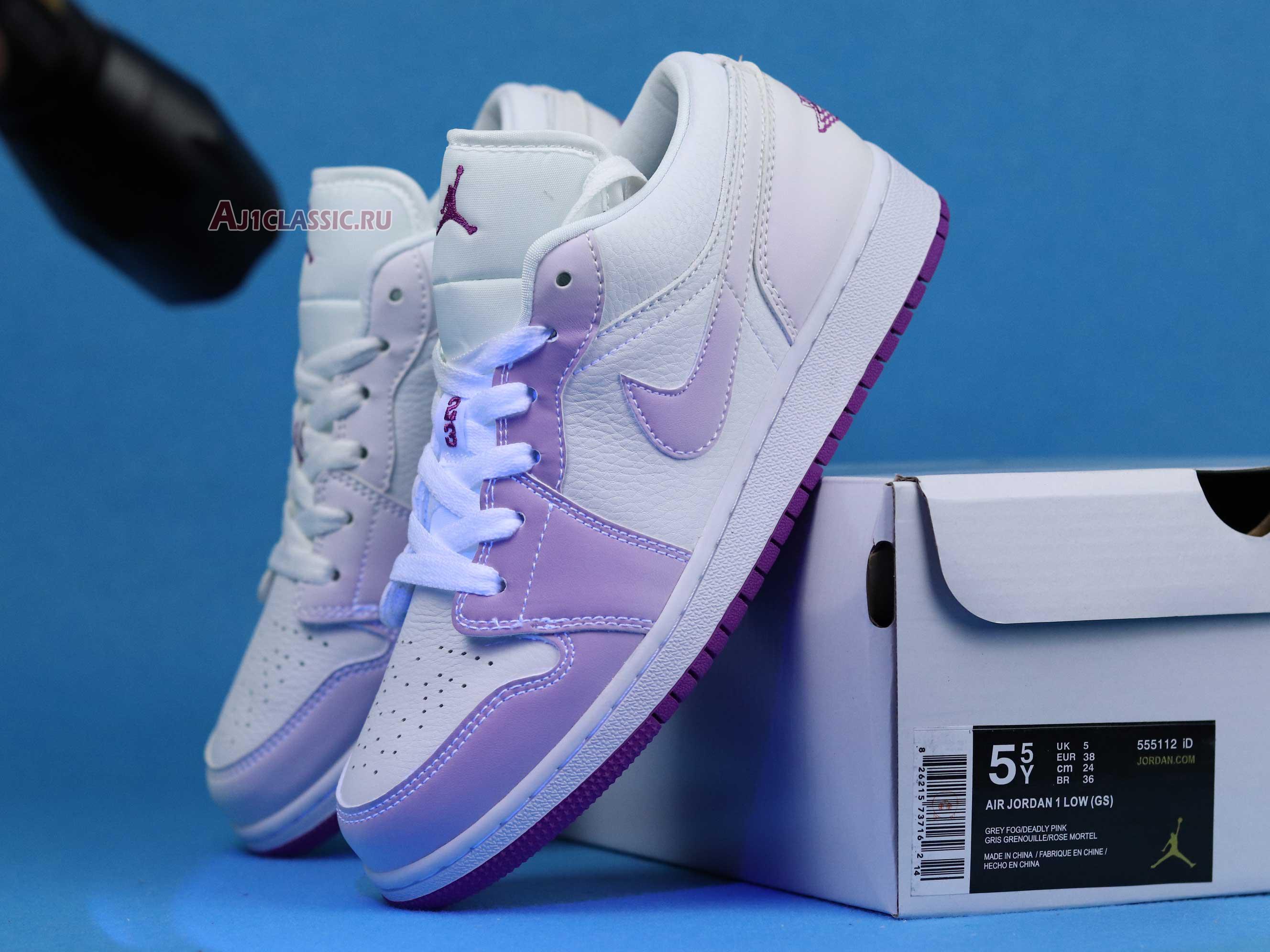 Air Jordan 1 Low SE Court Purple Discoloration 555112-ID White/Purple Sneakers