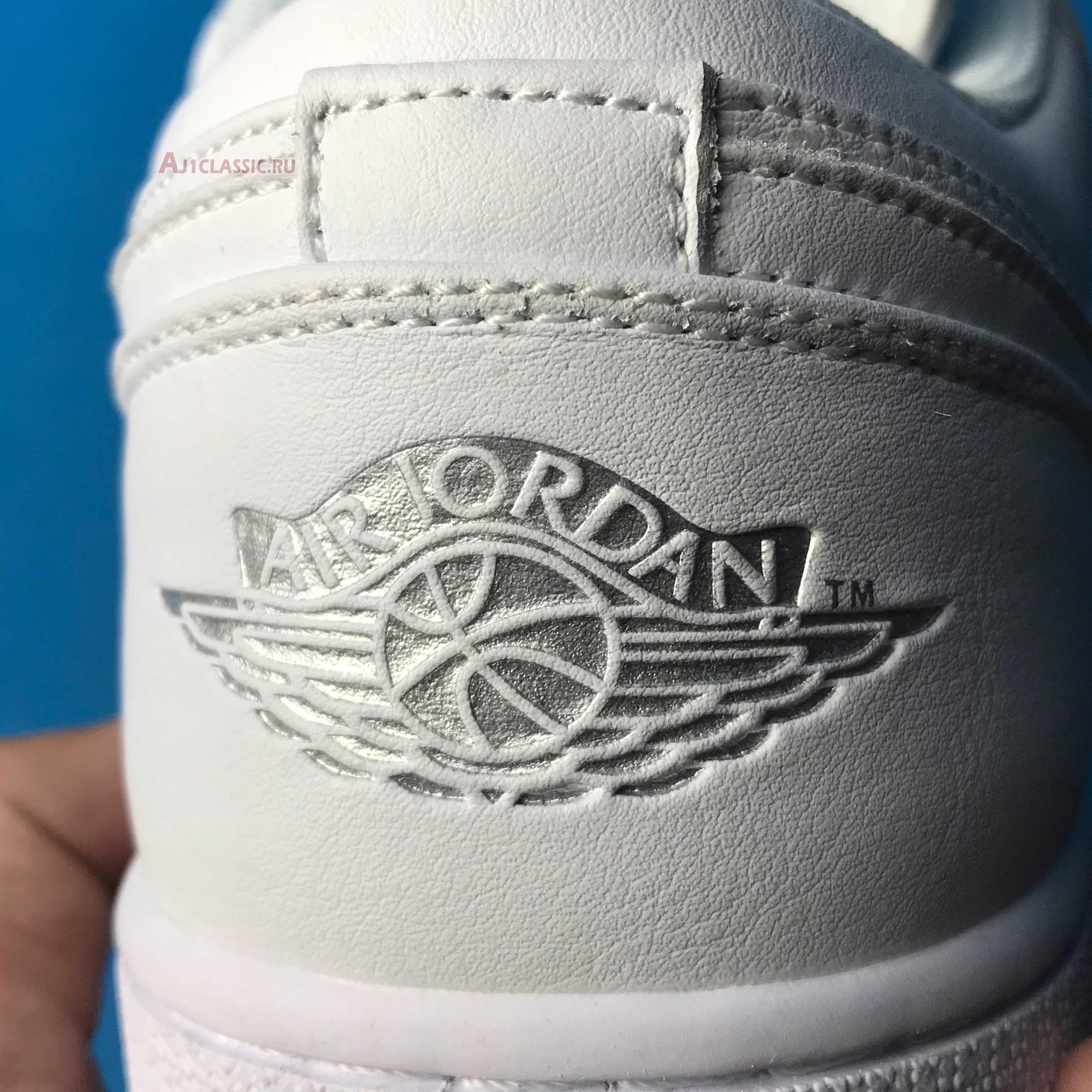 Air Jordan 1 Low Retro White 309192-111 White/White-Metallic Silver Sneakers