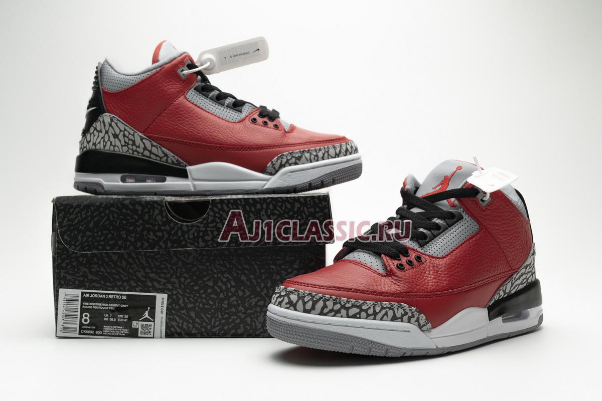 Air Jordan 3 Retro SE Unite CK5692-600 Fire Red/Fire Red/Cement Grey/Black Sneakers