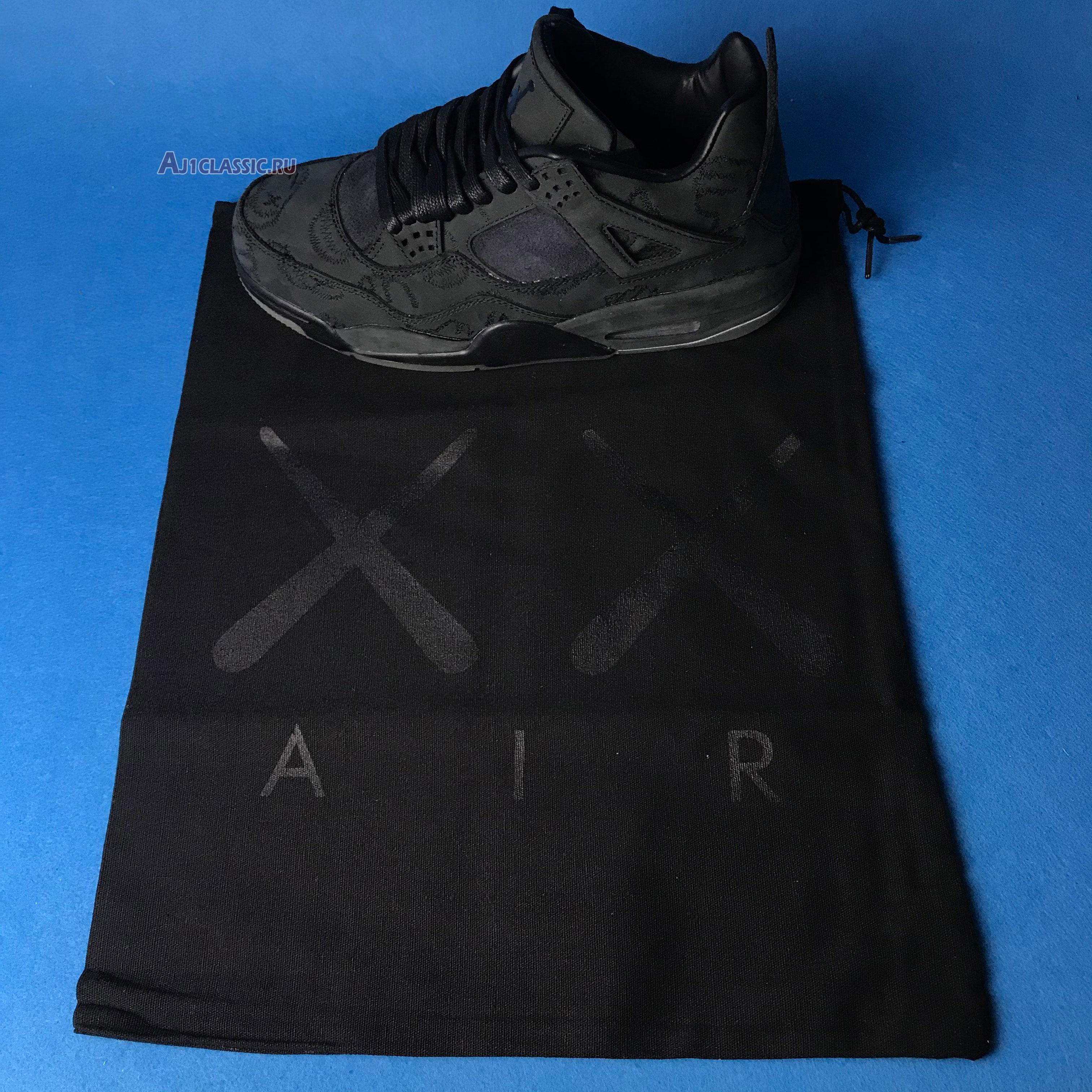 KAWS x Air Jordan 4 Retro Black 930155-001 Black/Black-Clear Glow Sneakers