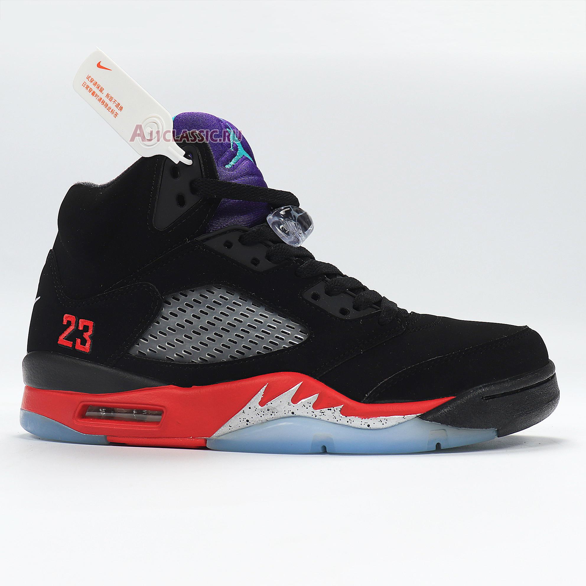 Air Jordan 5 Retro Top 3 CZ1786-001 Black/Fire Red/Grape Ice/New Emerald Sneakers