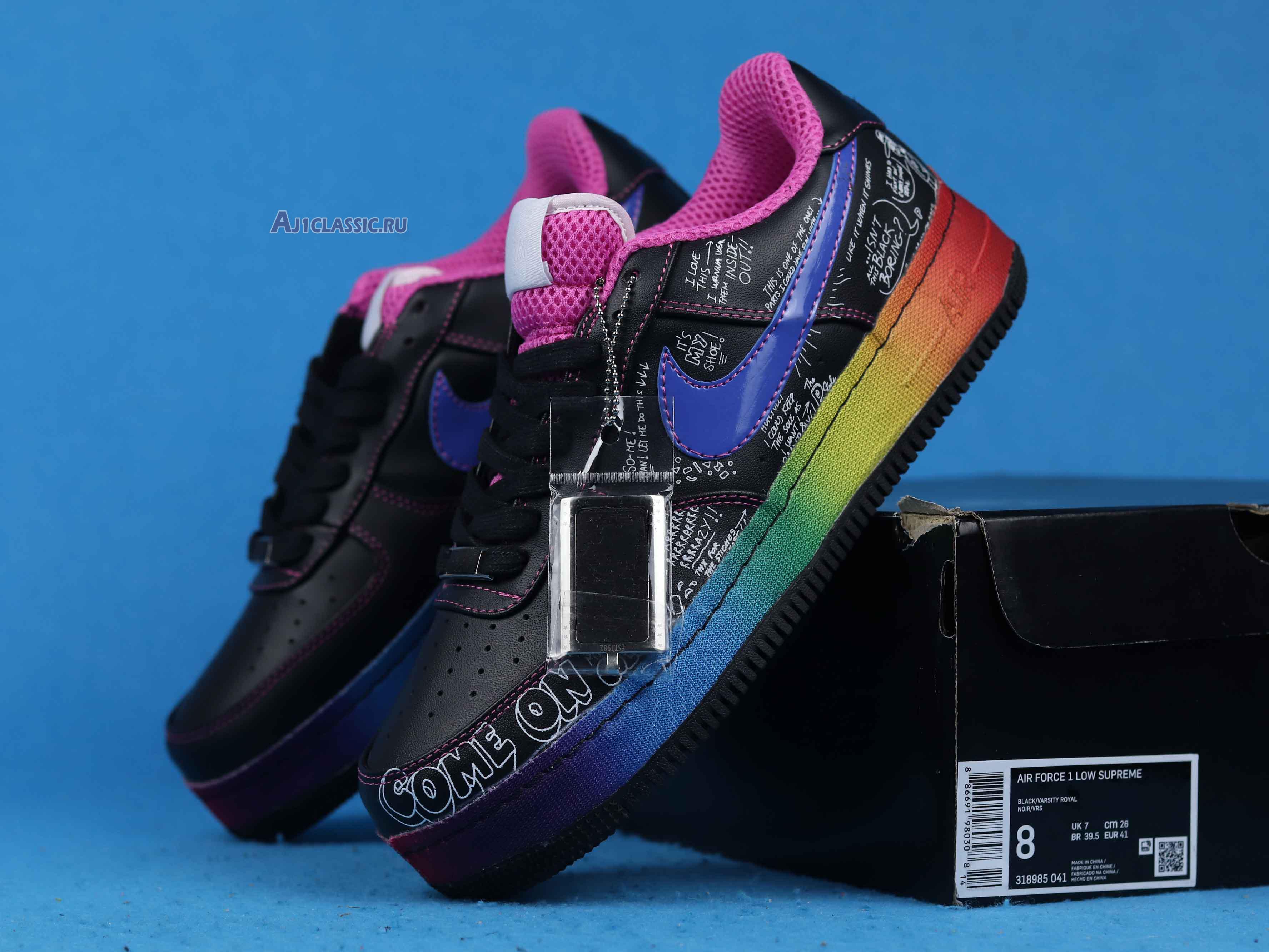 Nike Colette x Air Force 1 Low Supreme Busy P 318985-041 Black/Varsity Royal Sneakers