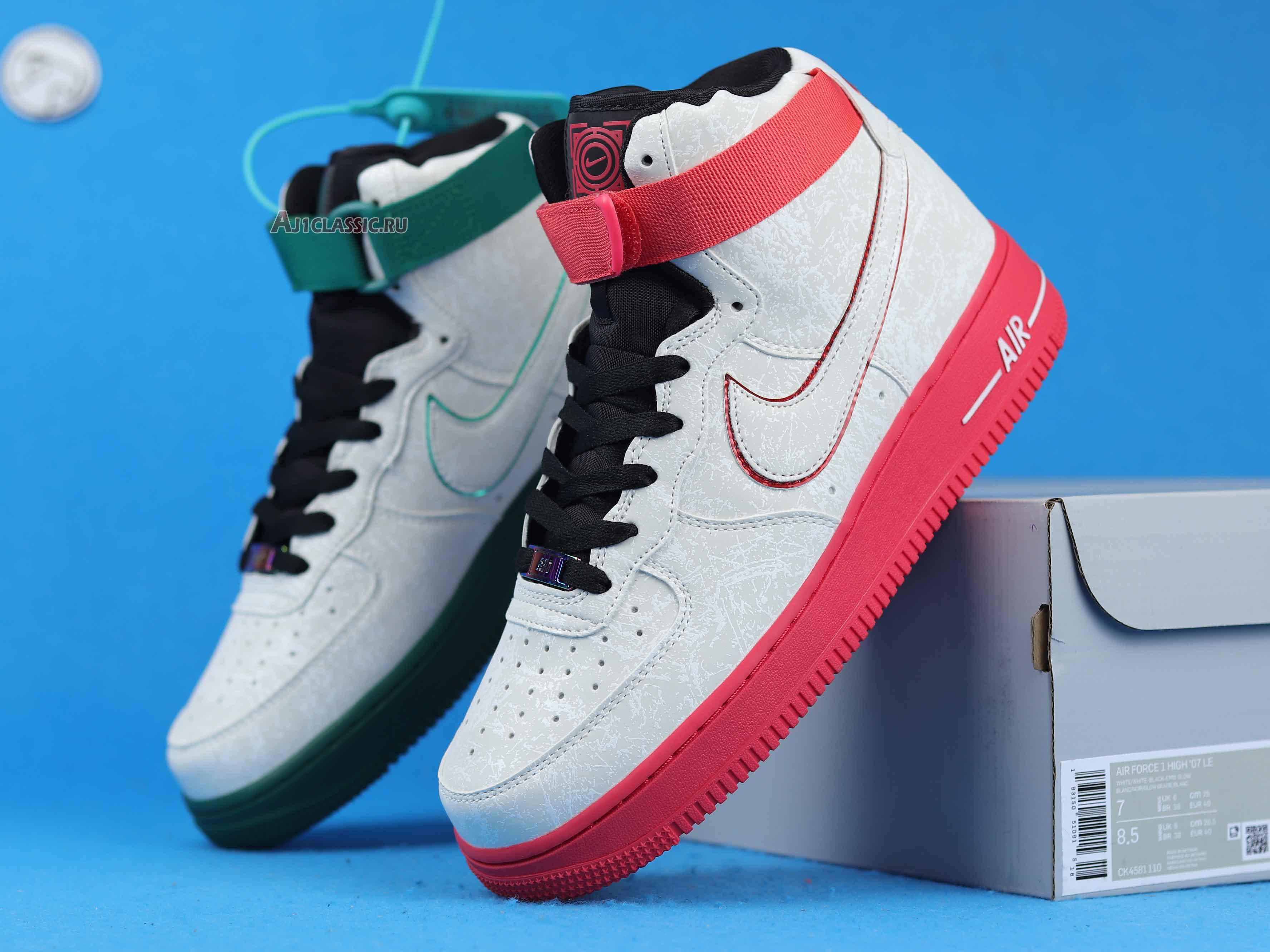 Nike Air Force 1 High 07 LV8 China Hoop Dreams CK4581-110 Reflective Silver/Green/Red Sneakers