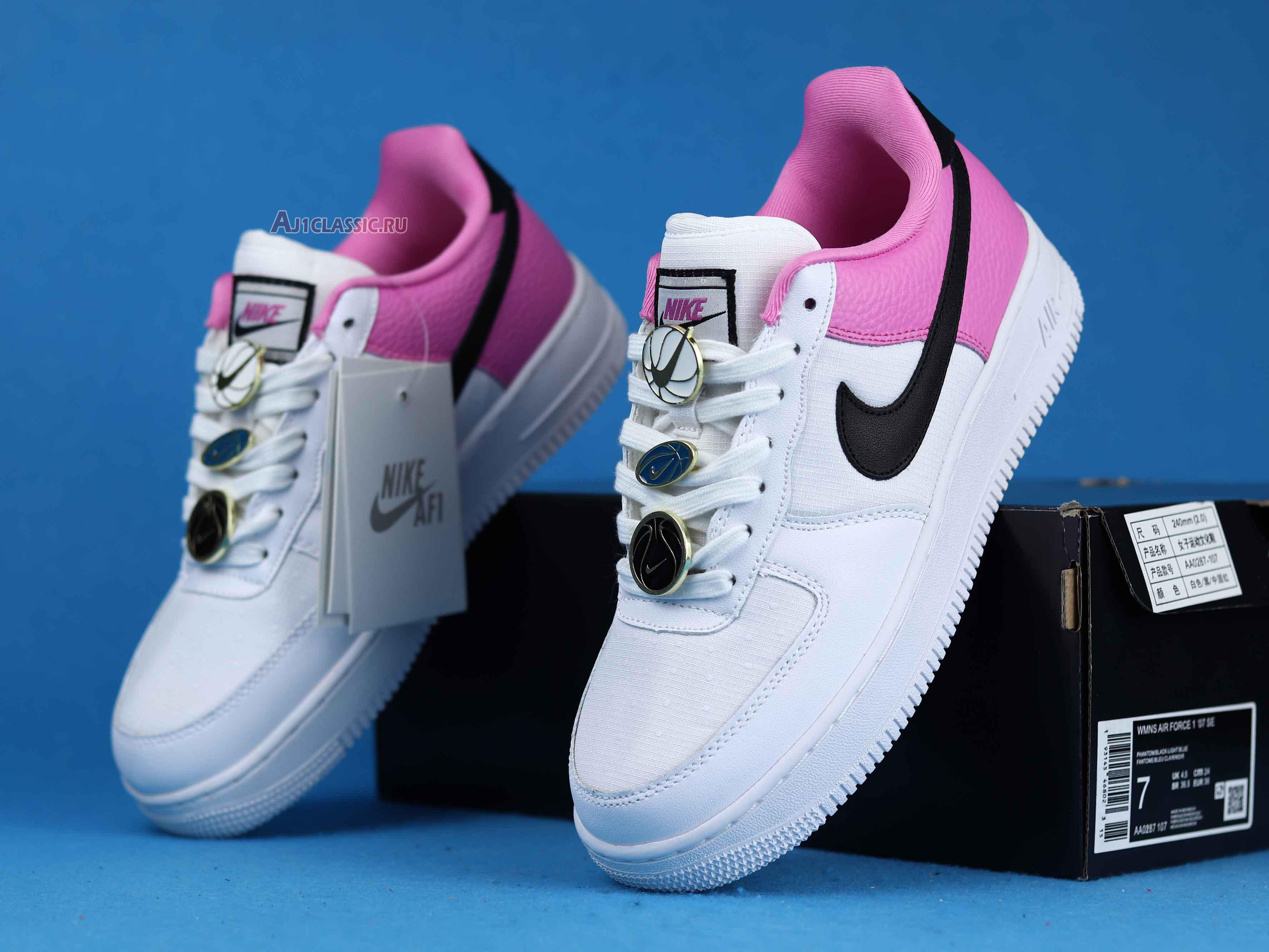Nike Wmns Air Force 1 Low SE Basketball Pins AA0287-107 White/Black-China Rose Sneakers