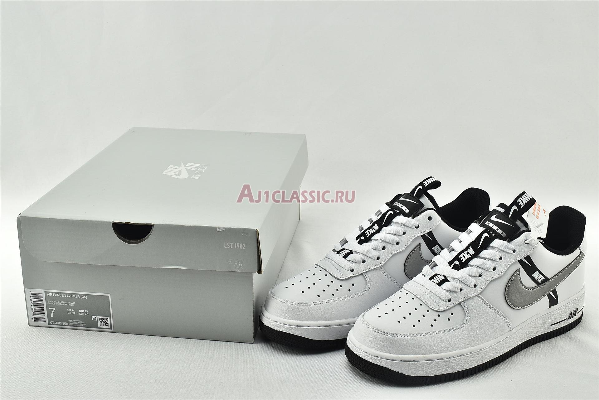 Nike Air Force 1 LV8 KSA GS Worldwide Pack - White Reflect Silver CT4683-100 White/Black/Reflect Silver Sneakers