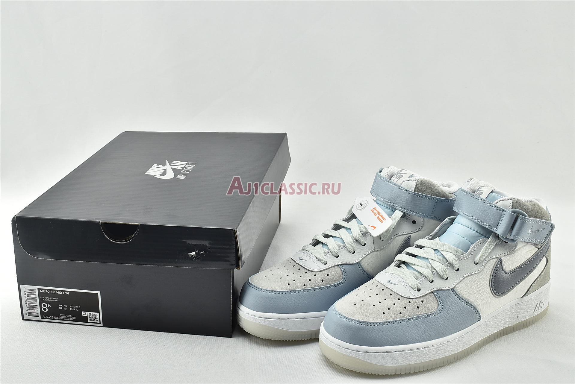 Nike Air Force 1 High 07 LV8 Light Armory Blue AO2425-500 Light Armory Blue/Obsidian Mist-Off White Sneakers
