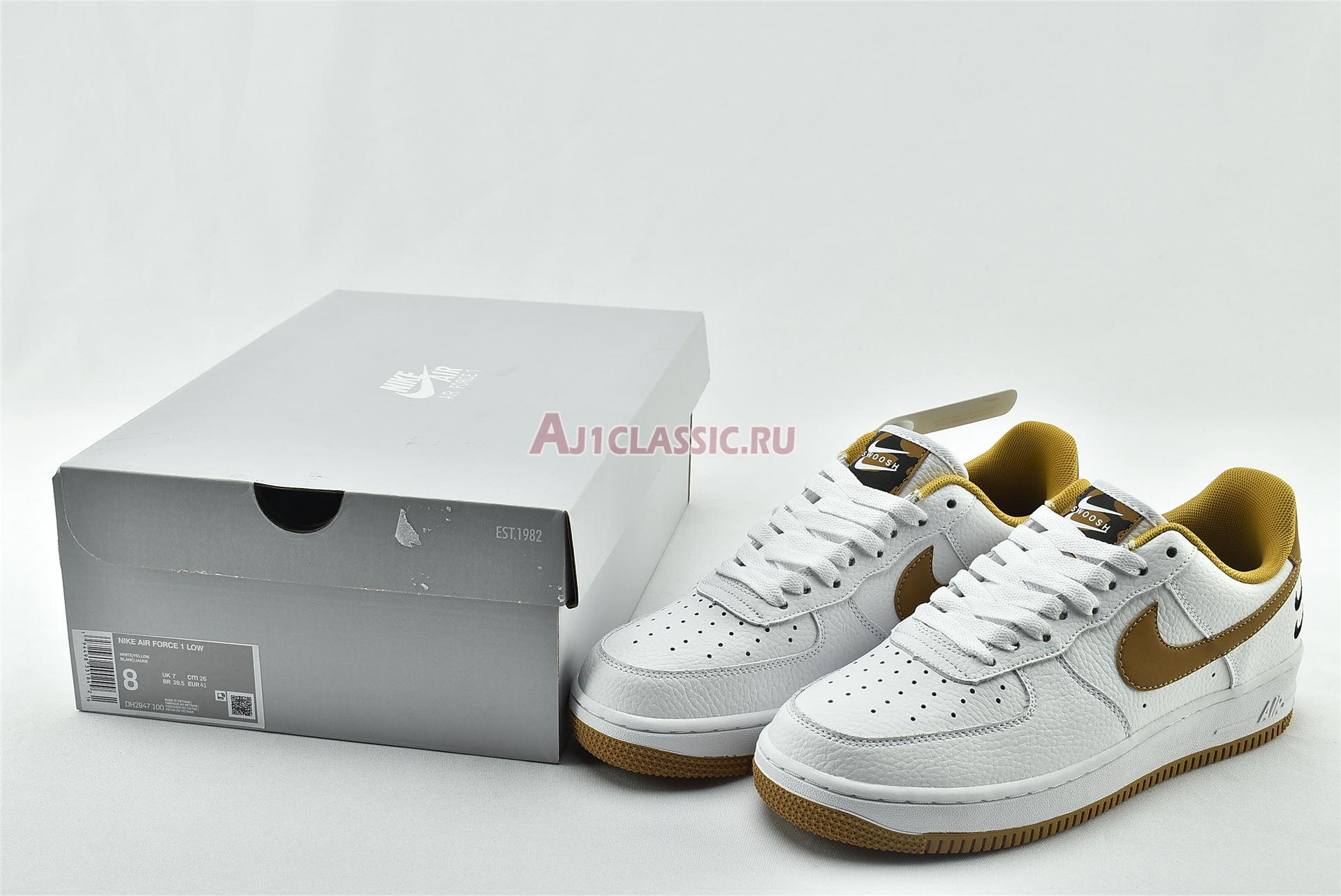 Nike Air Force 1 Low With Dual Heel Swooshes DH2947-100 White/Yellow/Black Sneakers