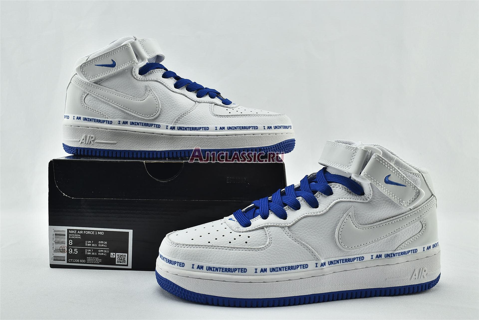 Uninterrupted x Nike Air Force 1 Mid More Than CT1206-600 White/Racer Blue Sneakers
