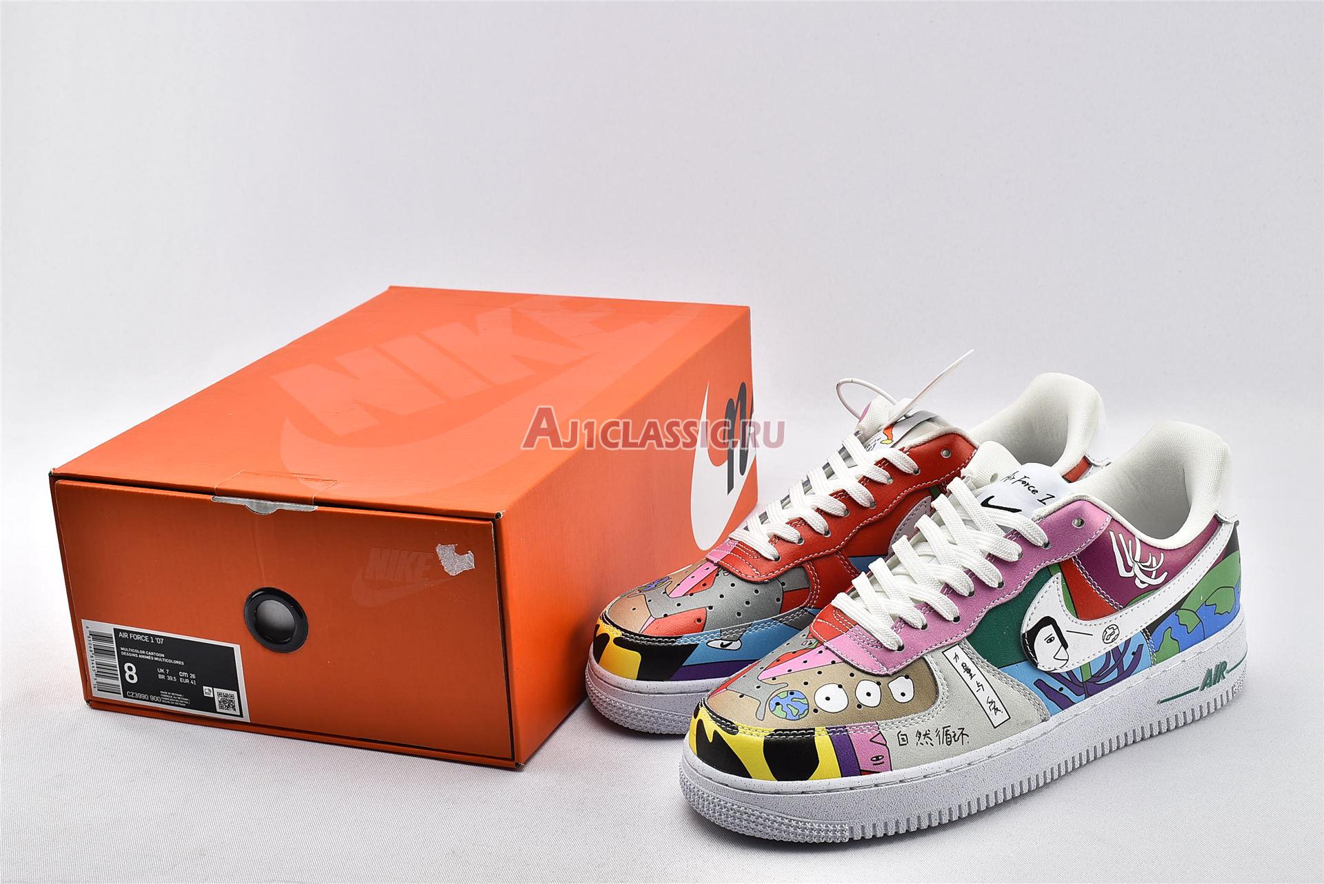 Ruohan Wang x Nike Air Force 1 Flyleather CZ3990-900 Red/Pink/Green/Blue/White Sneakers