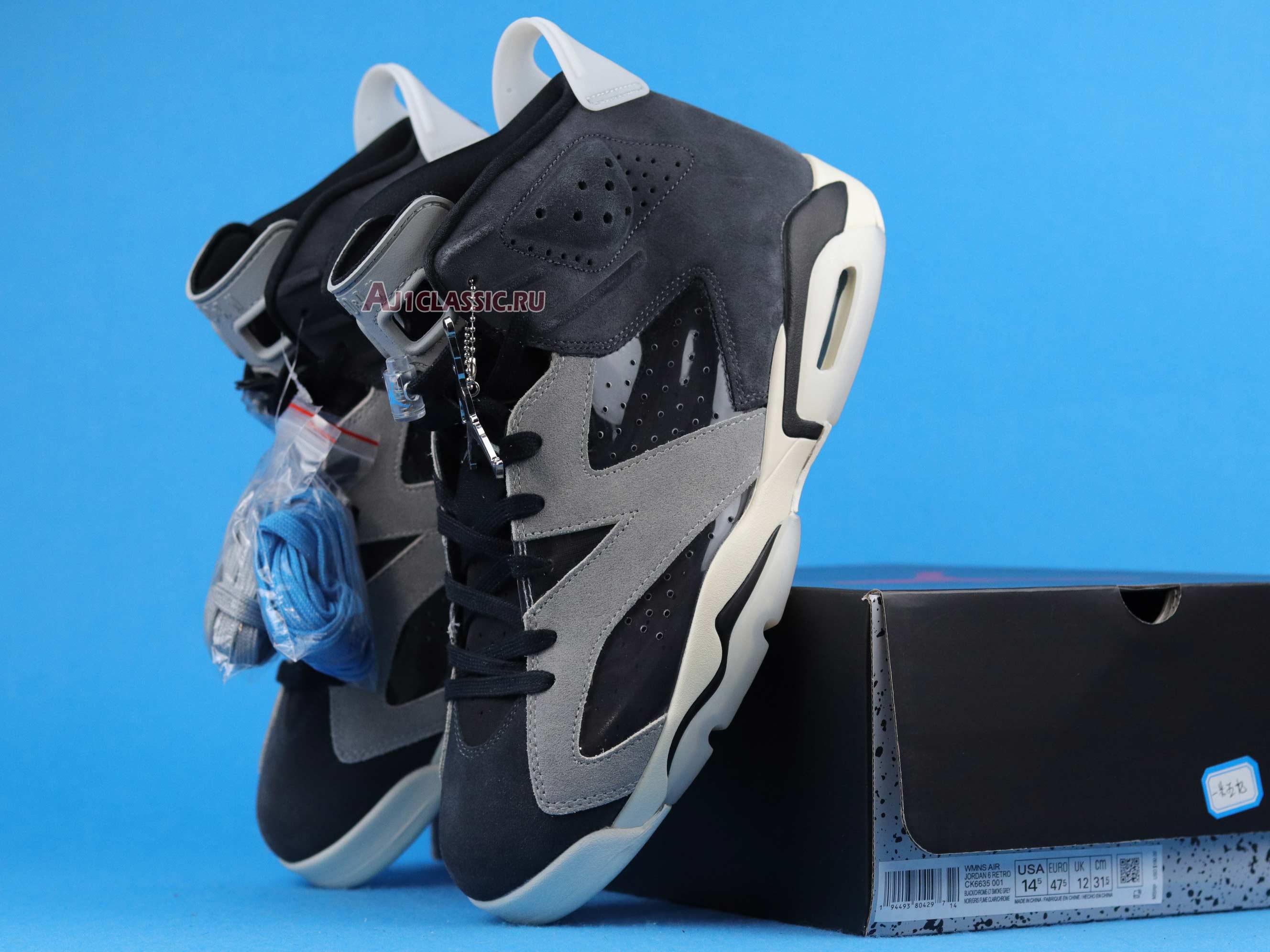 Air Jordan 6 Retro Tech Chrome CK6635-001 Black/Light Smoke Grey/Sail/Chrome Sneakers