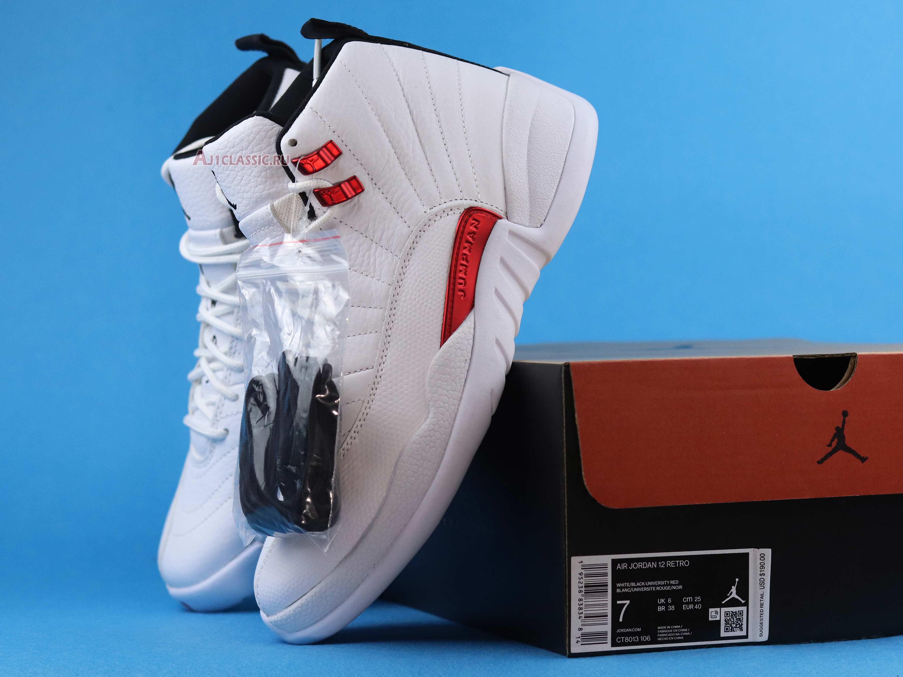 Air Jordan 12 Retro Twist CT8013-106 White/University Red-Black Sneakers