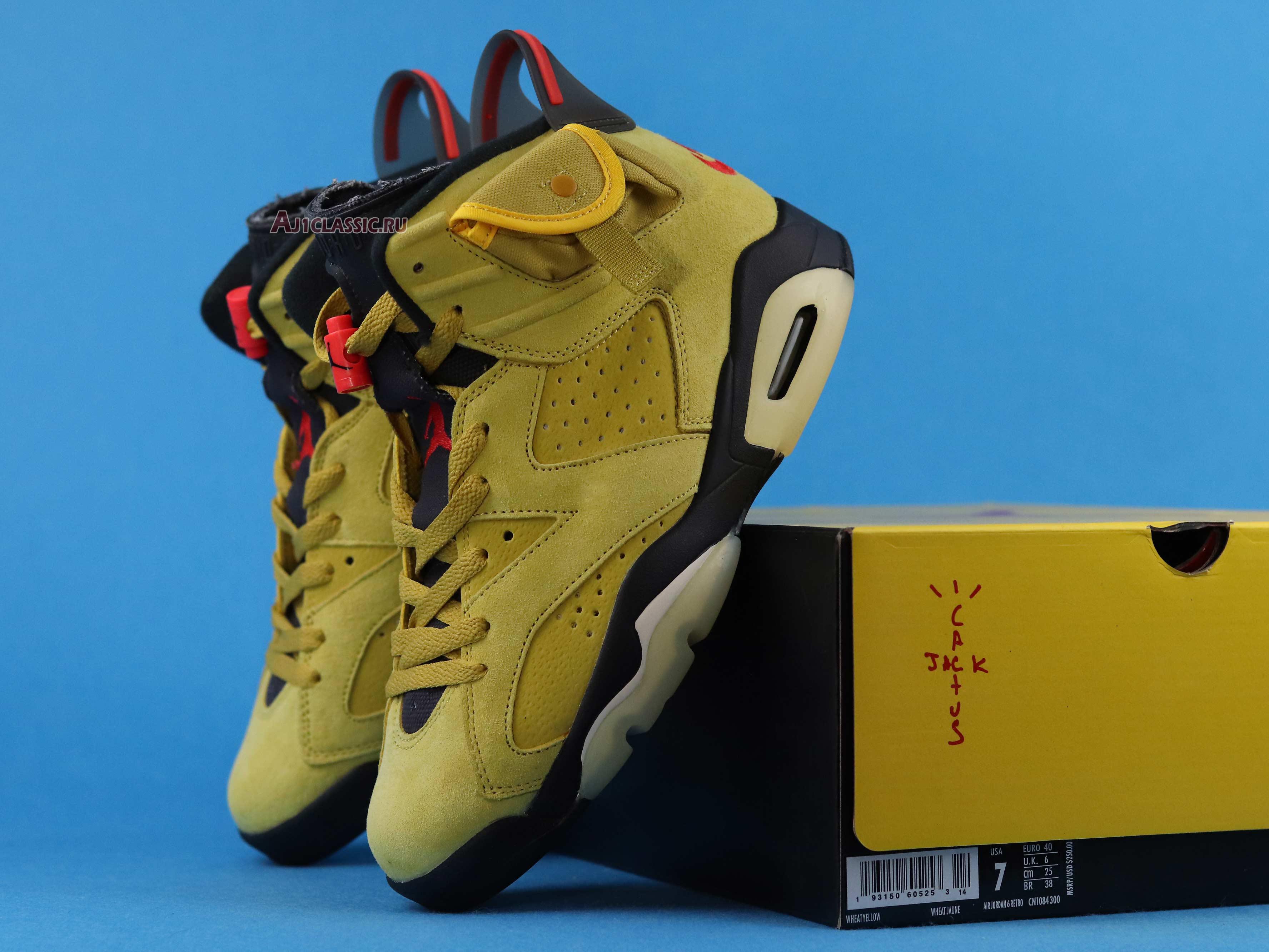 Travis Scott x Air Jordan 6 Yellow CN1084-300 Mustard Yellow/University Red/Black Sneakers