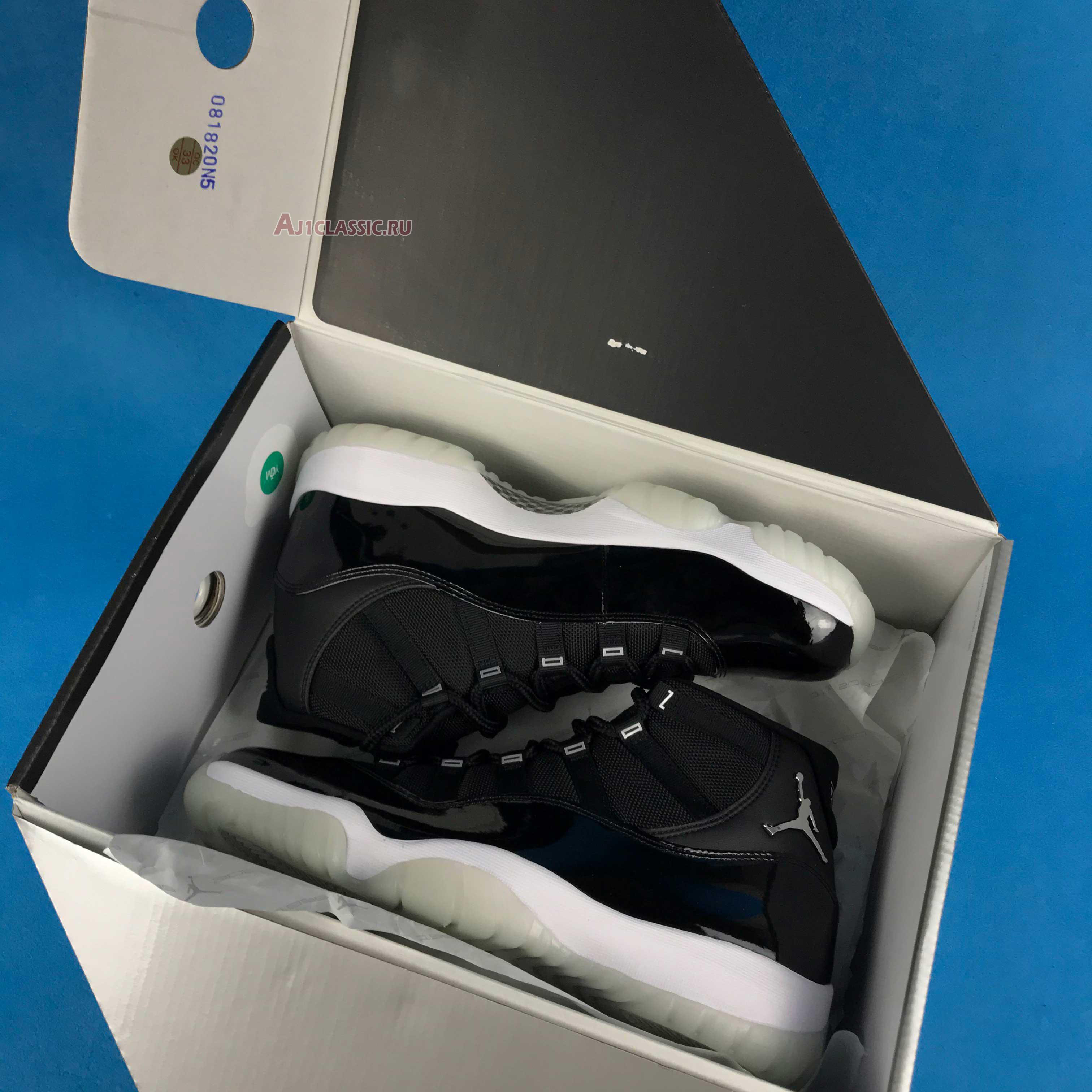 Air Jordan 11 Retro 25th Anniversary CT8012-011-2 Black/Clear-White-Metallic Silver Sneakers