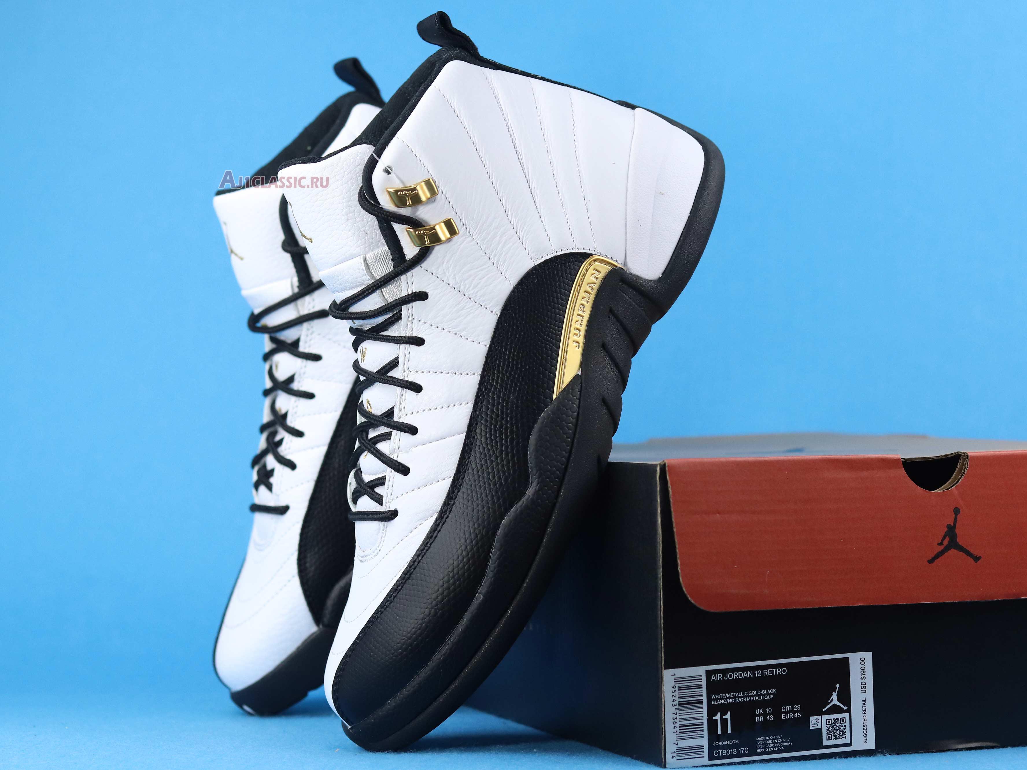 Air Jordan 12 Royalty CT8013-170 White/Black-Metallic Gold Sneakers