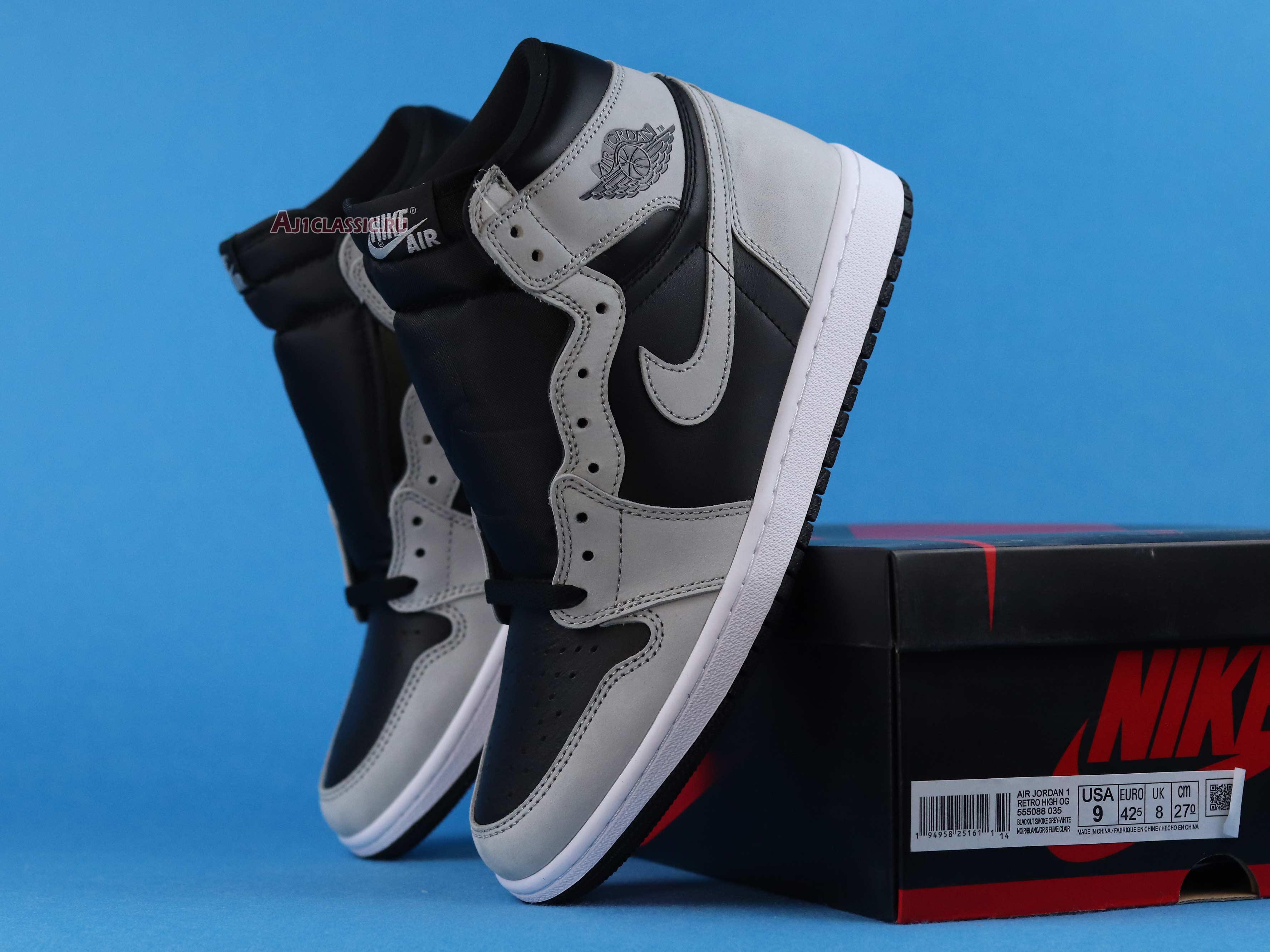 Air Jordan 1 Retro High OG Shadow 2.0 555088-035 Black/Light Smoke Grey/White Sneakers