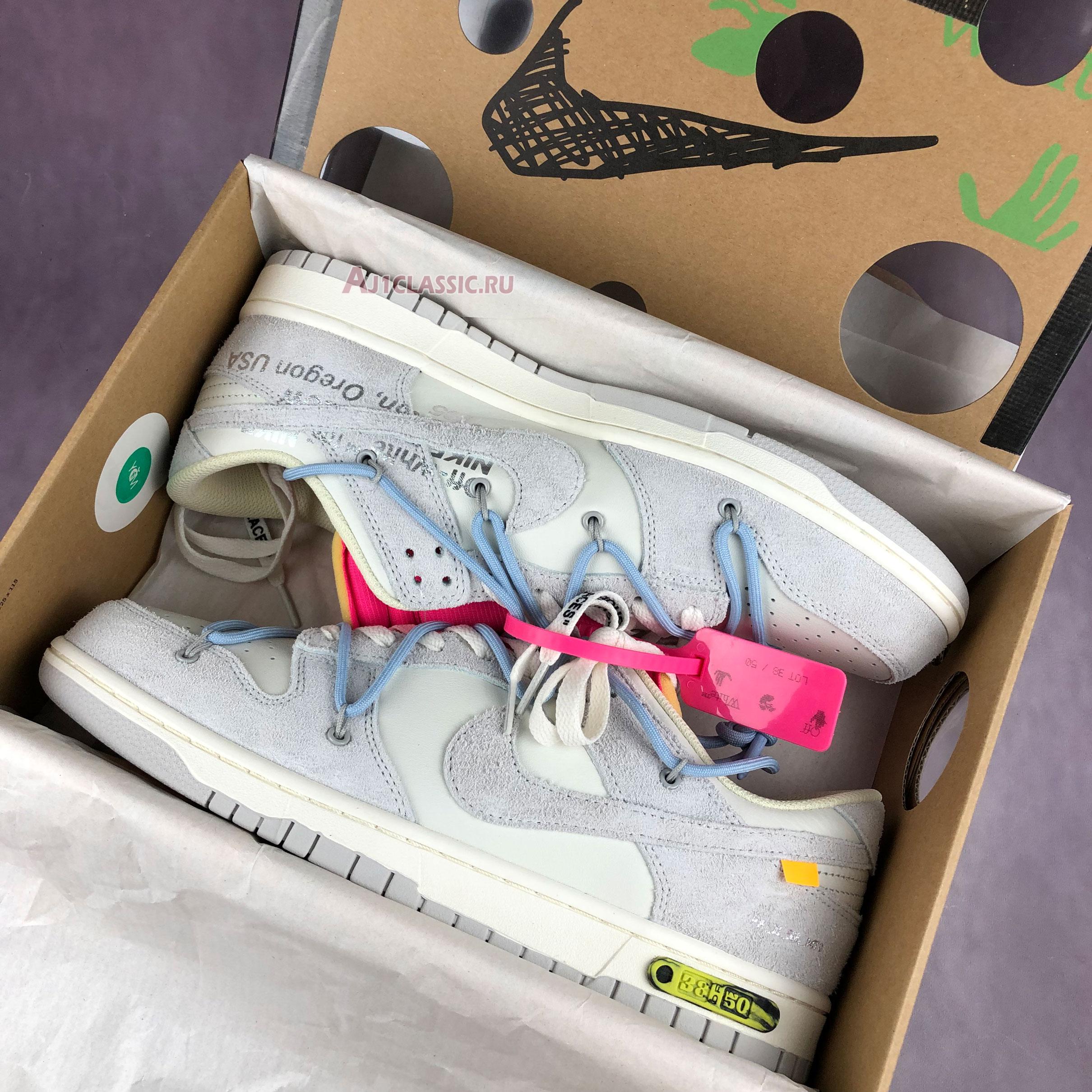 Off-White x Nike Dunk Low Lot 38 of 50 DJ0950-113 Sail/Neutral Grey/Psychic Blue Sneakers
